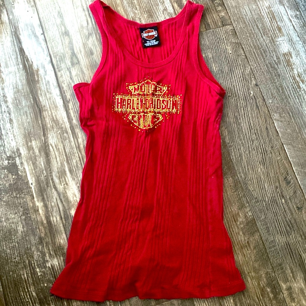 Red Harley Davidson tank